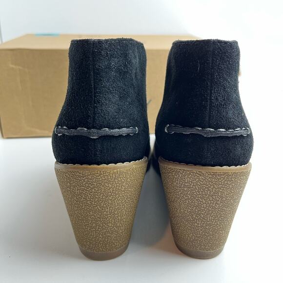 Sperry Topsider Stella Prow Leather Black Wedge Ankle Boots - Picture 4 of 10